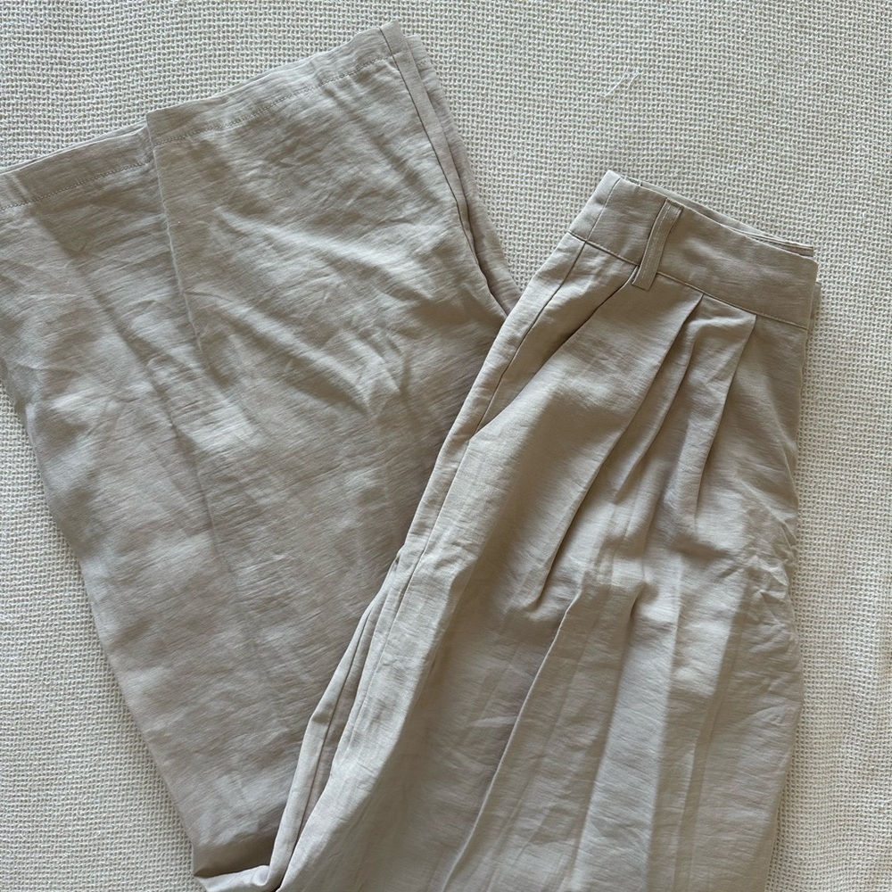 SNDYS REVOLVE Hills Pant Elegant Cream Wide-Leg Linen Pants - Picture 5 of 7